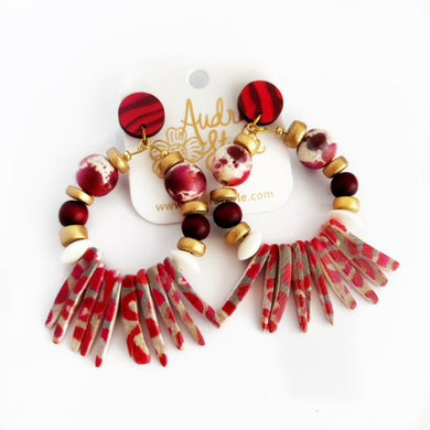 Alabama Crimson Roll Tide or Gamecocks Maroon Collegiate Earrings