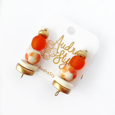 Gameday University of Texas or Tennessee Orange White Collegiate Earrings