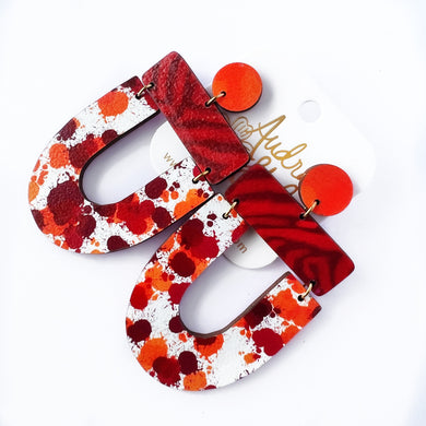 Maroon and Orange Virginia Tech VT Hokies Collegiate Earrings