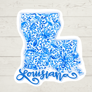 Blue and White Louisiana Sticker