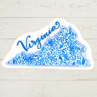 Blue and White Virginia Sticker