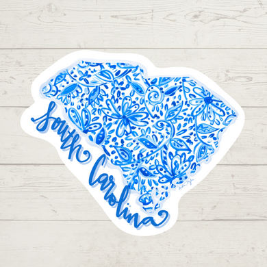 Blue and White South Carolina Sticker