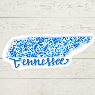 Blue and White Tennessee Sticker