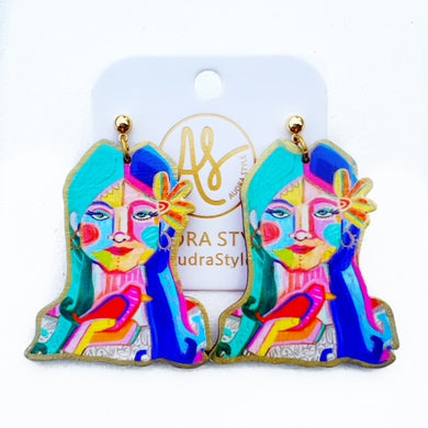 Colorful Abstract Girl Dangle