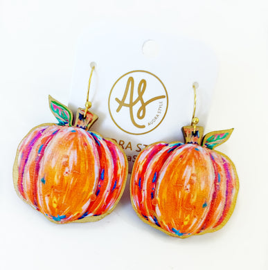 Fall Halloween Statement Earring Orange Pumpkin Earrings