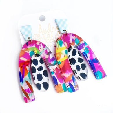 Dottie - Large Abstract Black Dot on Clear