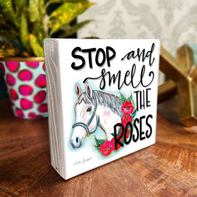 Derby Horse Smell Roses - Case of 3 Wood Block